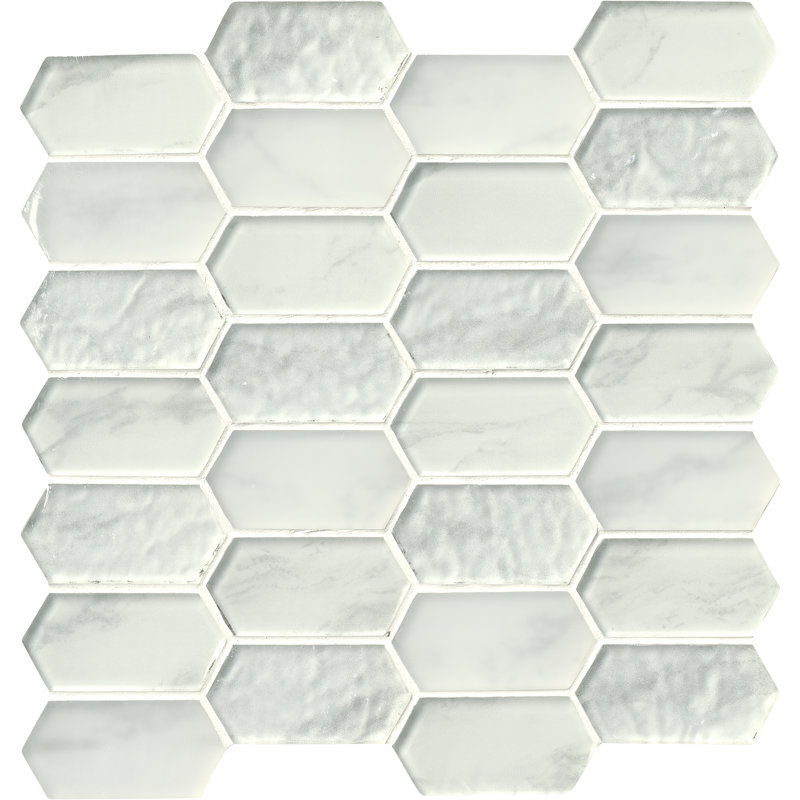 MSI Calypso Picket Pattern Glass Mosaic Tile in White Wayfair